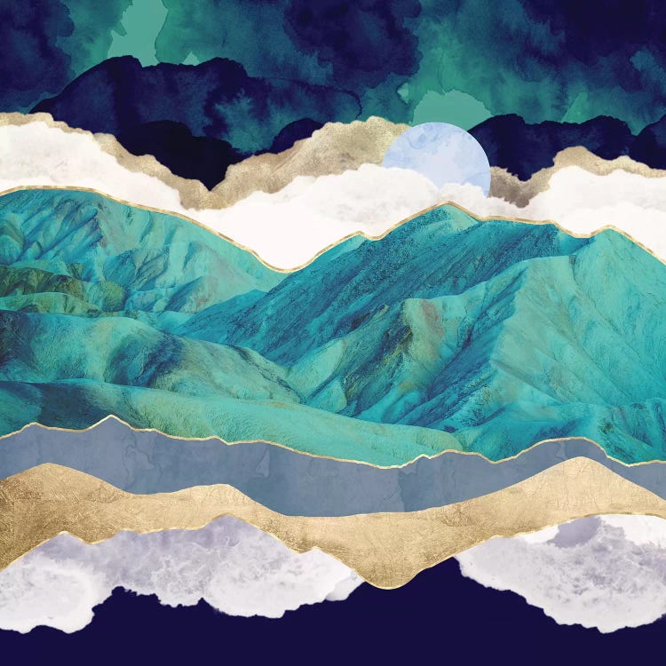 Teal Mountains by SpaceFrog Designs wall art