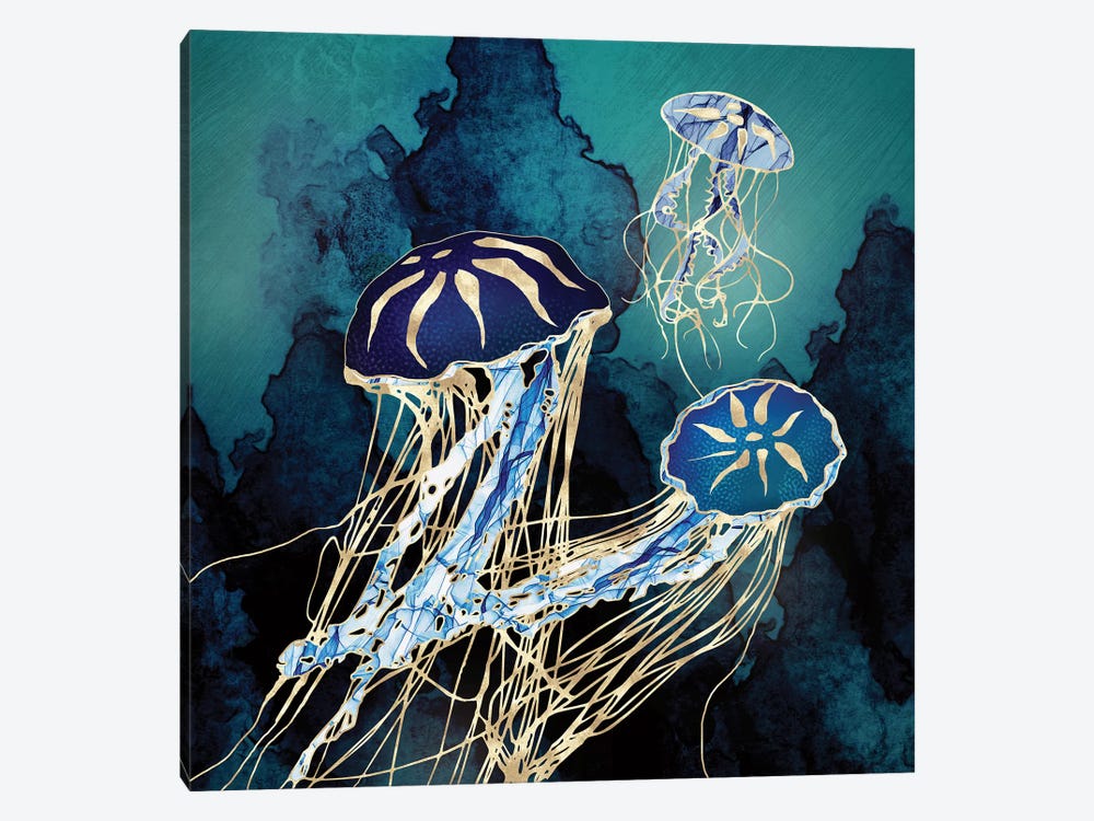 Metallic Jellyfish III by SpaceFrog Designs 1-piece Canvas Artwork