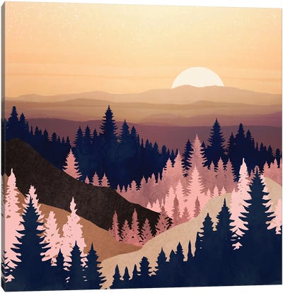 Summer Dusk Canvas Art Print - Mountain Sunrise & Sunset Art