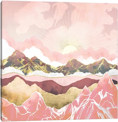 Blush Summer Sunrise Canvas Art Print - Mountain Sunrise & Sunset Art