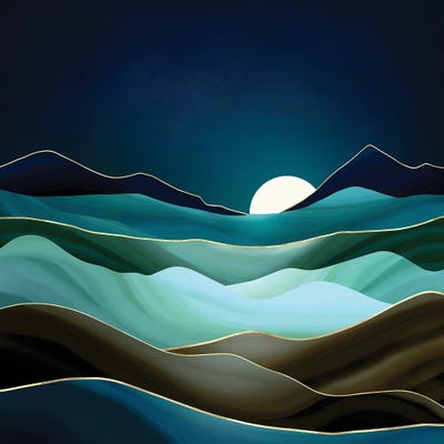 Moonlit Vista by SpaceFrog Designs metal wall art