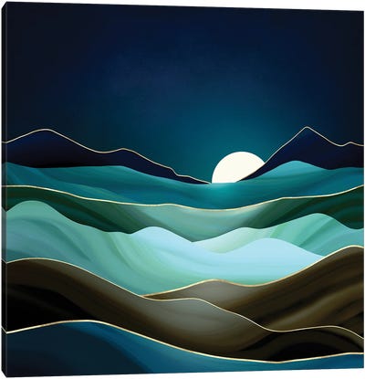 Moonlit Vista Canvas Art Print - SpaceFrog Designs