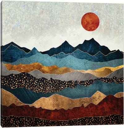 Amber Dusk Canvas Art Print - Mountain Art