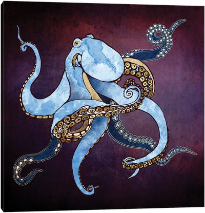 Metallic Octopus Iii Canvas Art Print - SpaceFrog Designs