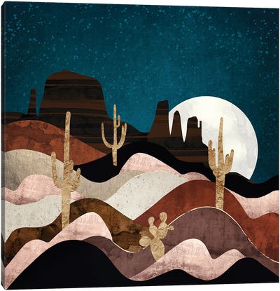 Desert Stars Canvas Art Print - Moon Art