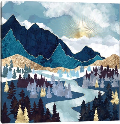 Valley Sunrise Canvas Art Print - Mountain Sunrise & Sunset Art