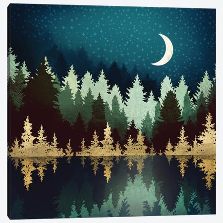 Star Forest Reflection Canvas Print #SFD313} by SpaceFrog Designs Art Print