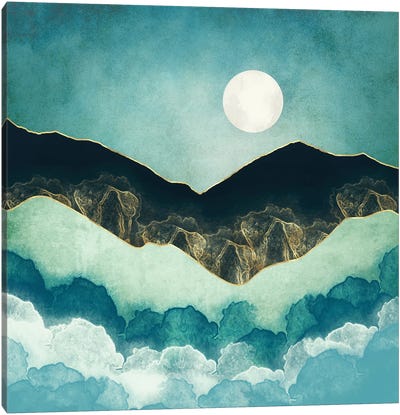Moon Mist Canvas Art Print - Moon Art