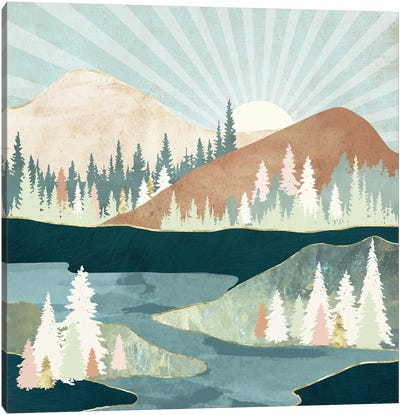 Autumn Sun Canvas Art Print - Pine Tree Art