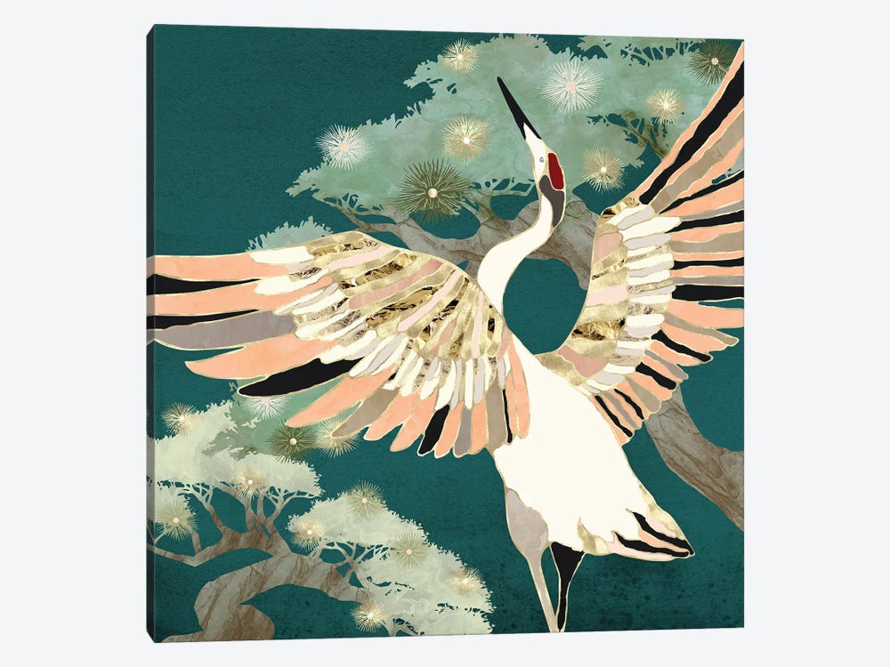 Golden Crane by SpaceFrog Designs 1-piece Art Print