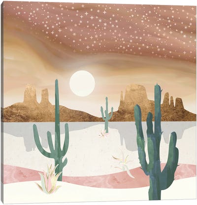 Honey Sky Canvas Art Print - Cactus Art