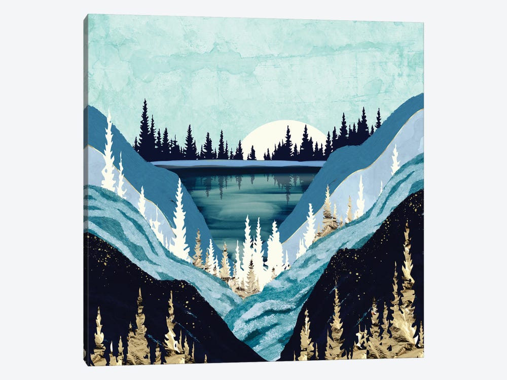 Blue Forest Lake by SpaceFrog Designs 1-piece Canvas Wall Art