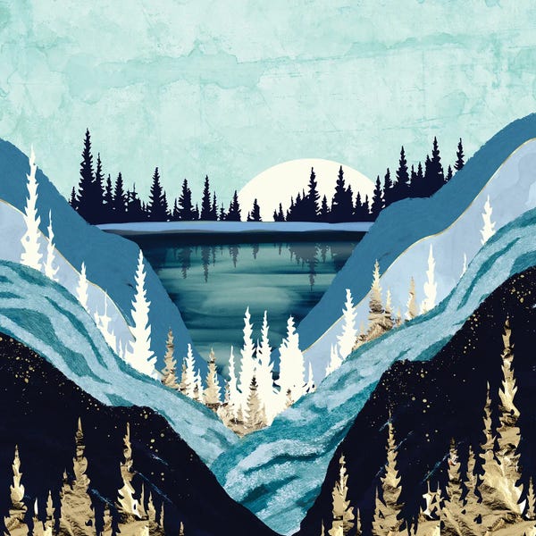 Blue & Gold: Blue Forest Lake by SpaceFrog Designs