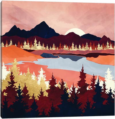 Grapefruit Sky Canvas Art Print - Mountain Sunrise & Sunset Art
