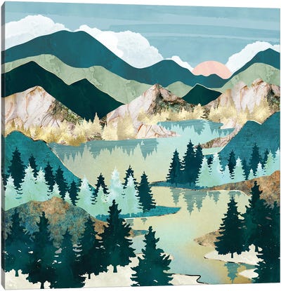 Winter Sun Canvas Art Print - Mountain Art - Stunning Mountain Wall Art & Artwork