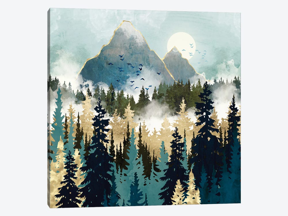 Misty Pines by SpaceFrog Designs 1-piece Art Print