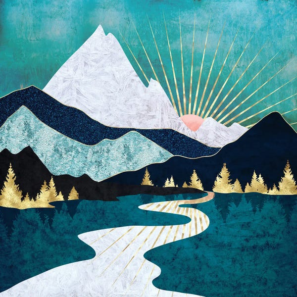 Mountain Sunrises & Sunsets: Winter River by SpaceFrog Designs