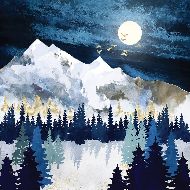 Moonlit Snow by SpaceFrog Designs wall art