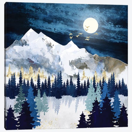 Moonlit Snow Canvas Print #SFD346} by SpaceFrog Designs Canvas Print