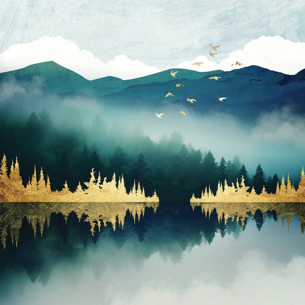 Pine Trees: Mist Reflection by SpaceFrog Designs