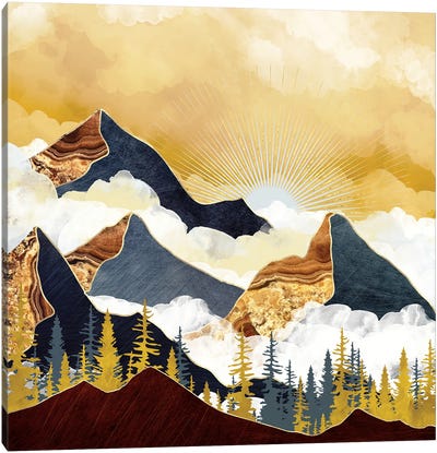 Misty Peaks Canvas Art Print - SpaceFrog Designs