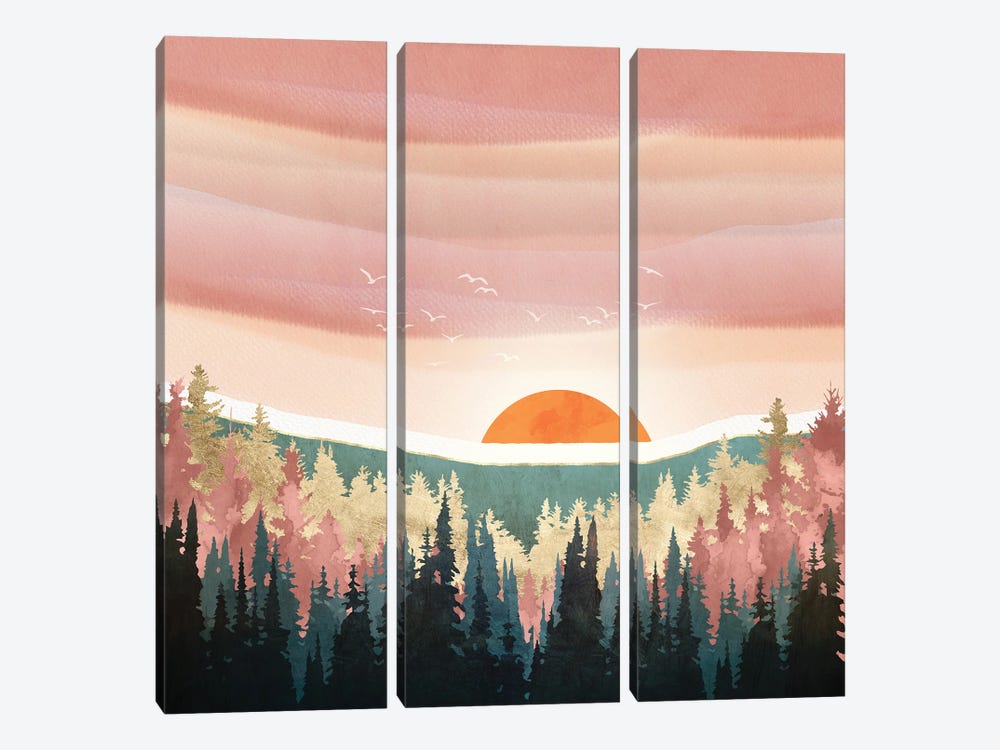 Dusk Calm by SpaceFrog Designs 3-piece Canvas Print