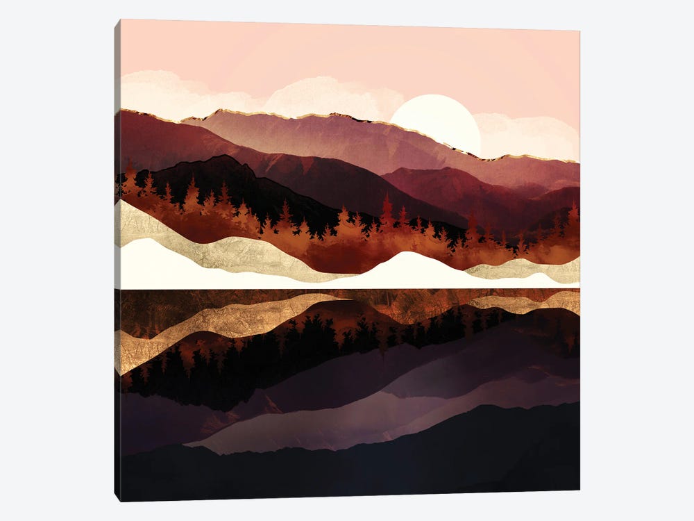 Rose Mountain Reflection by SpaceFrog Designs 1-piece Canvas Artwork