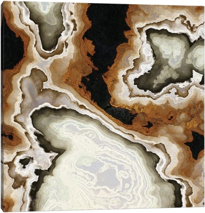 Ivory Agate Abstract Canvas Art Print - Agate, Geode & Mineral Art