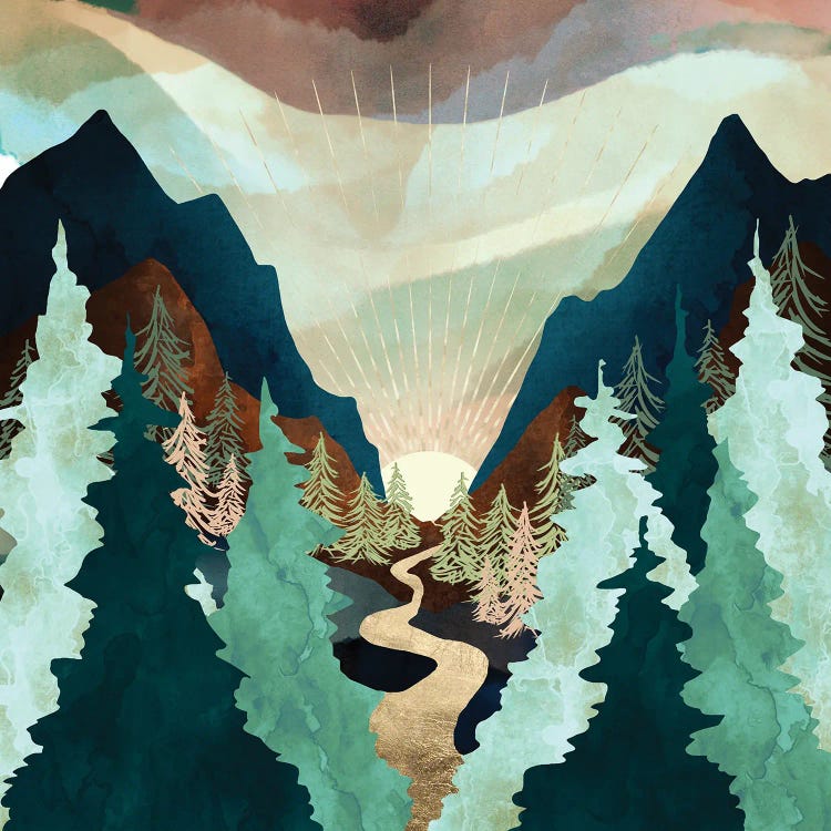 Sunrise River Valley by SpaceFrog Designs wall art