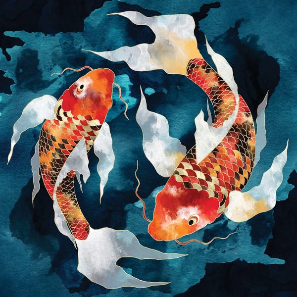 Large Modern Art - Canvas Prints: Metallic Koi II by SpaceFrog Designs