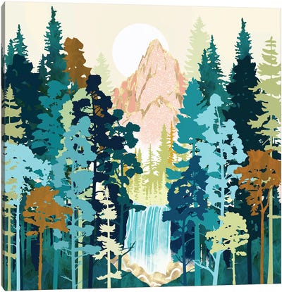 Forest Falls Canvas Art Print - Waterfall Art