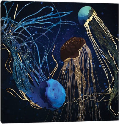 Metallic Jellyfish IV Canvas Art Print