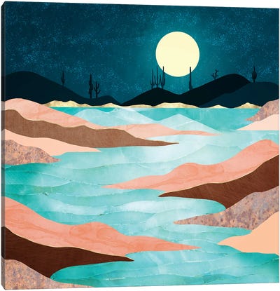 Desert Reservoir Canvas Art Print - Desert Art