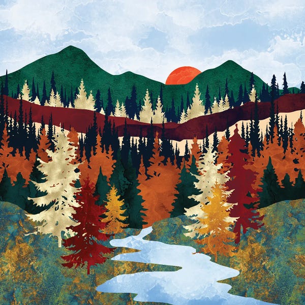 Large Modern Art - Canvas Prints: Valley Stream by SpaceFrog Designs