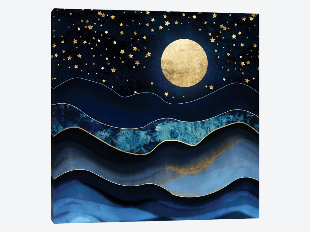 Golden Moon by SpaceFrog Designs 1-piece Canvas Print