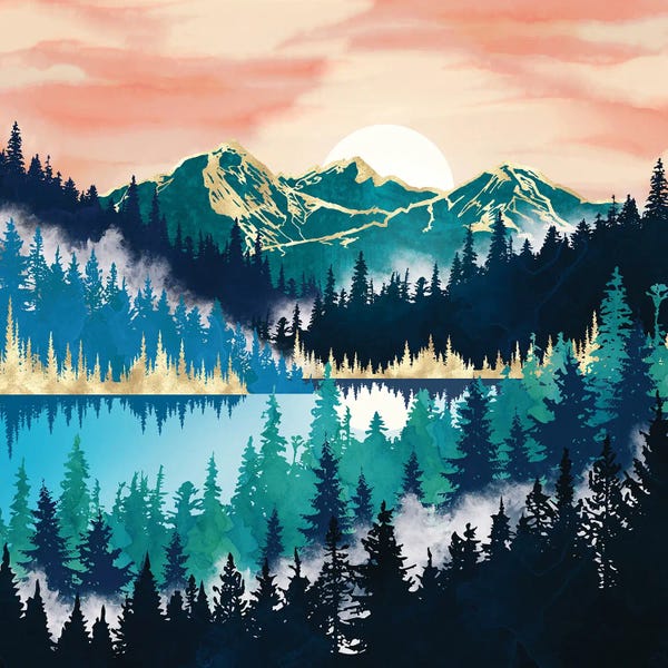 Large Modern Art - Canvas Prints: Lake Mist by SpaceFrog Designs