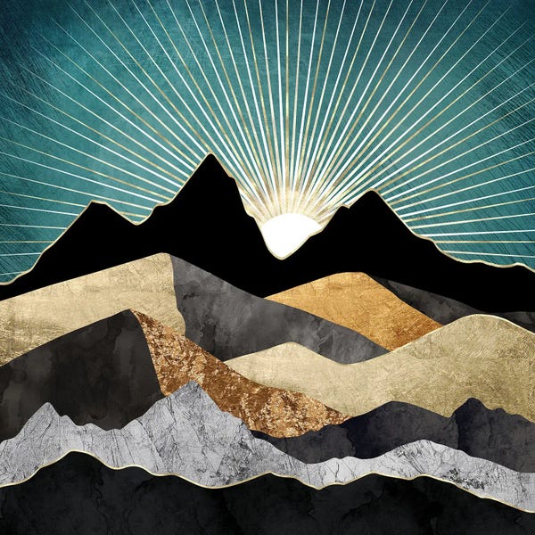 Large Scenic & Landscape Art - Canvas Prints: Metallic Daybreak by SpaceFrog Designs