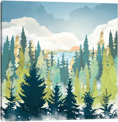 Summer View Canvas Art Print - Pine Tree Art