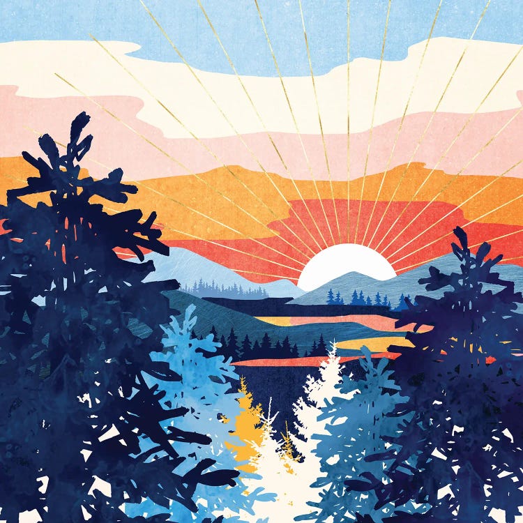 Sunset Lake by SpaceFrog Designs wall art