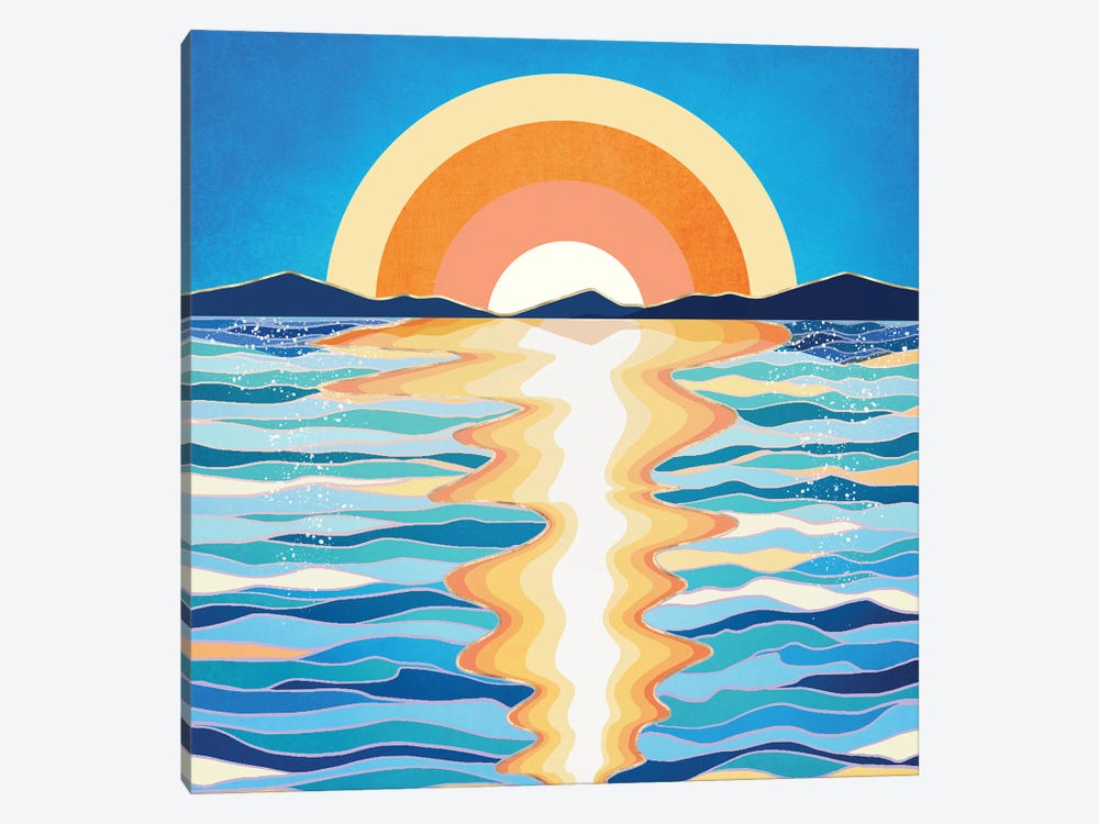 Retro Ocean Sun by SpaceFrog Designs 1-piece Canvas Artwork