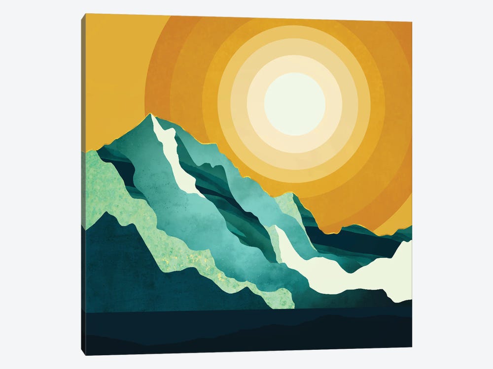 Retro Mountain Sunset by SpaceFrog Designs 1-piece Canvas Wall Art