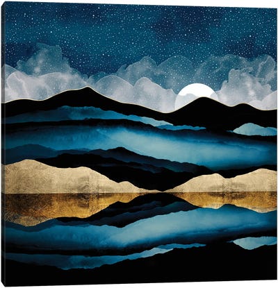 Midnight Mountain Canvas Art Print - Mountain Art