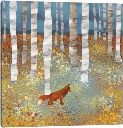 Autumn Fox Canvas Art Print - Forest Art