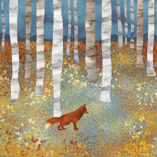 Gold Abstract Art: Autumn Fox by SpaceFrog Designs