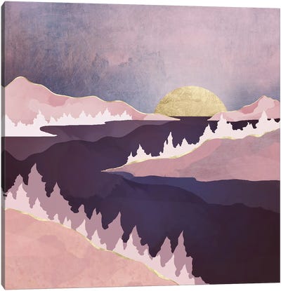 Mauve Lake Canvas Art Print - SpaceFrog Designs