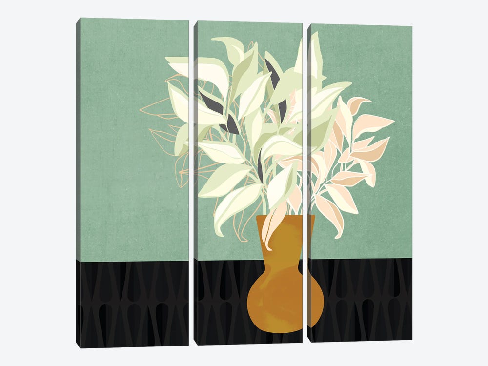Pastel Plant Abstract by SpaceFrog Designs 3-piece Canvas Art Print
