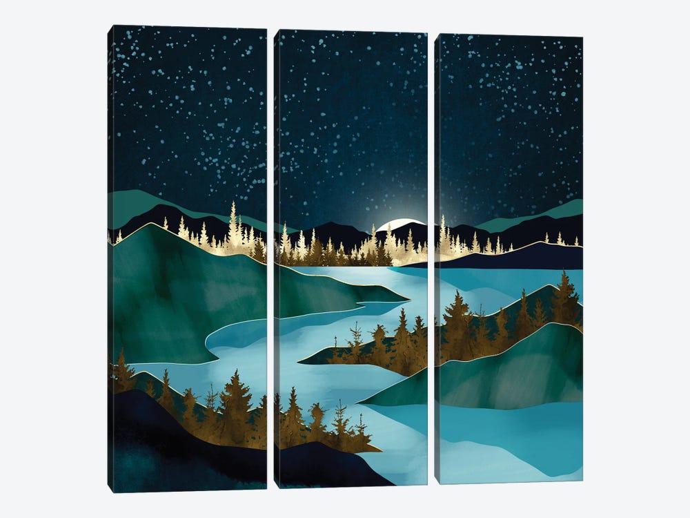 Autumn River Night by SpaceFrog Designs 3-piece Canvas Art