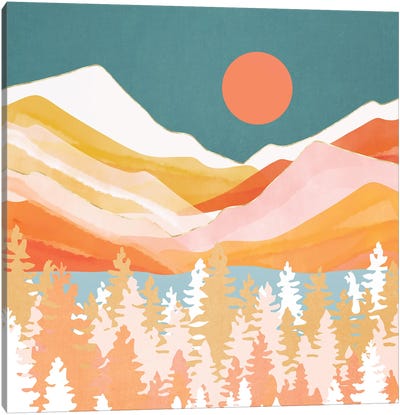 Citrus Mountains Canvas Art Print - Mountain Sunrise & Sunset Art
