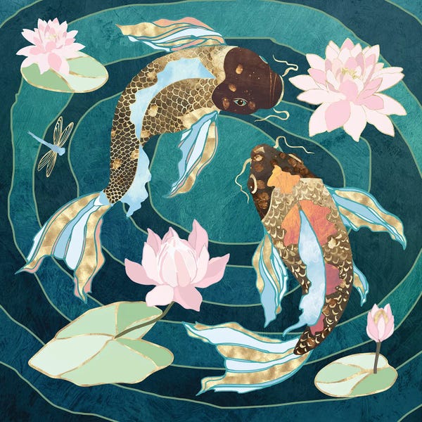 Lotuses: Metallic Koi III by SpaceFrog Designs