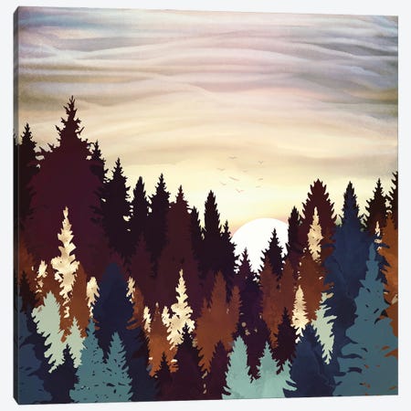 Autumn Forest Sunset Canvas Print #SFD413} by SpaceFrog Designs Canvas Art
